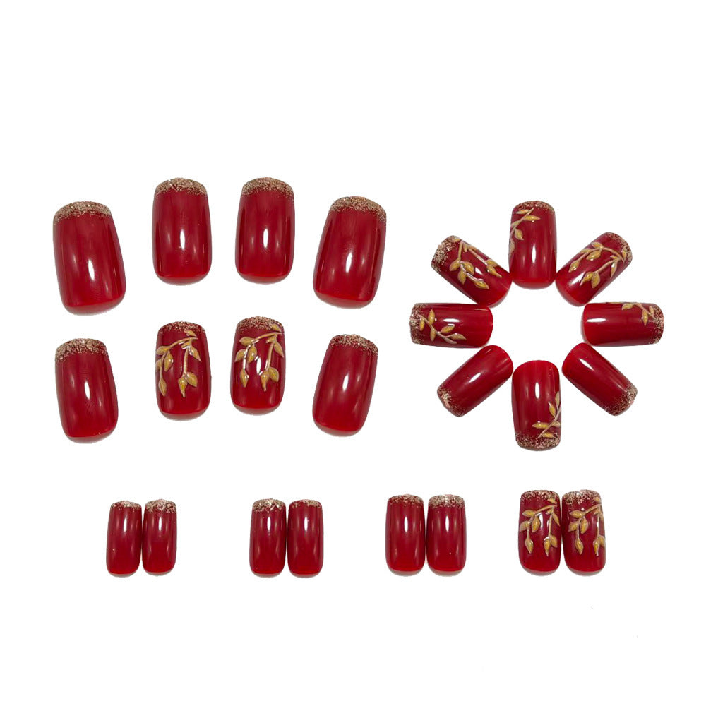 Artificial nails with elegant leaf designs Kalsten