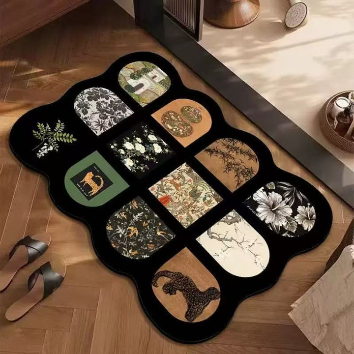 Artistic Floral Print Area Rug for Home Decor
