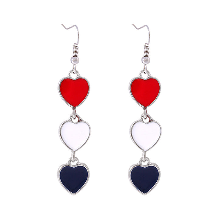 Women's star-shaped enamel earrings with USA flag motif and gold-plated fish Kalsten