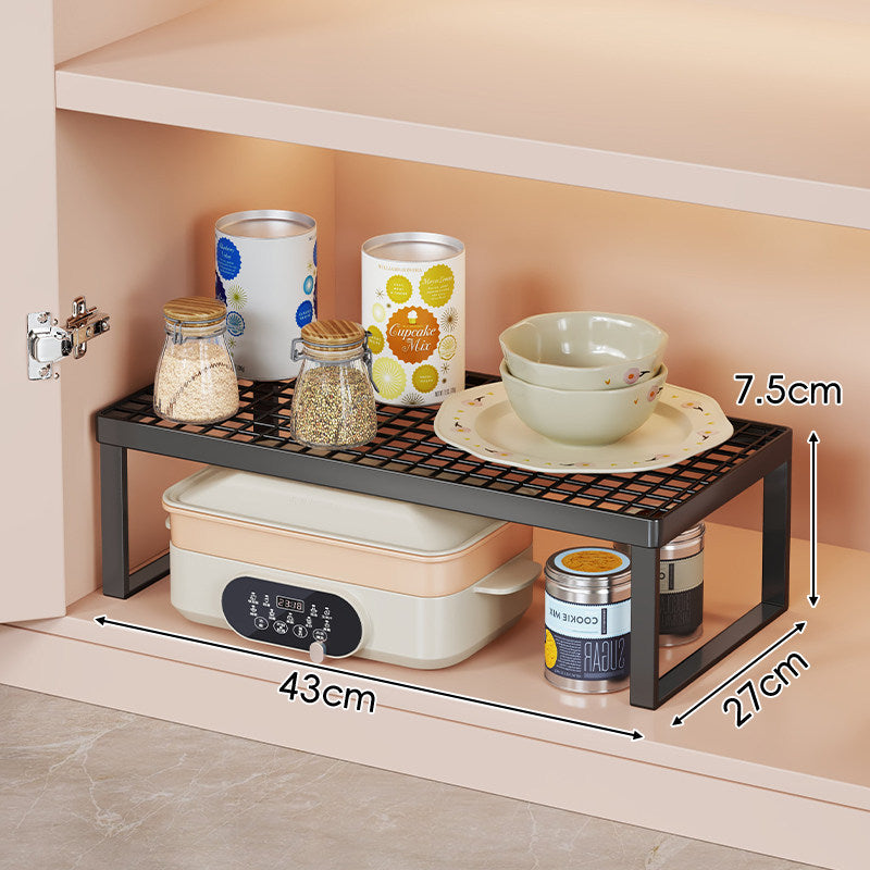 Ventilated Metal Grid Cabinet Shelf Organizer Rack