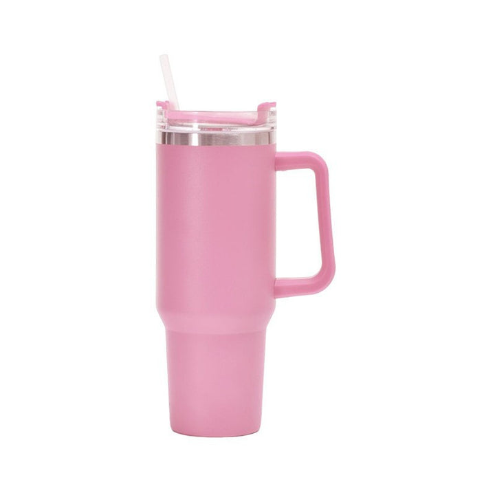 Women's insulated cup with straw and ergonomic handle Kalsten
