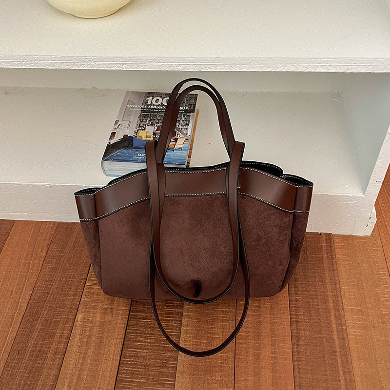 Suede Shopper Tote Bag