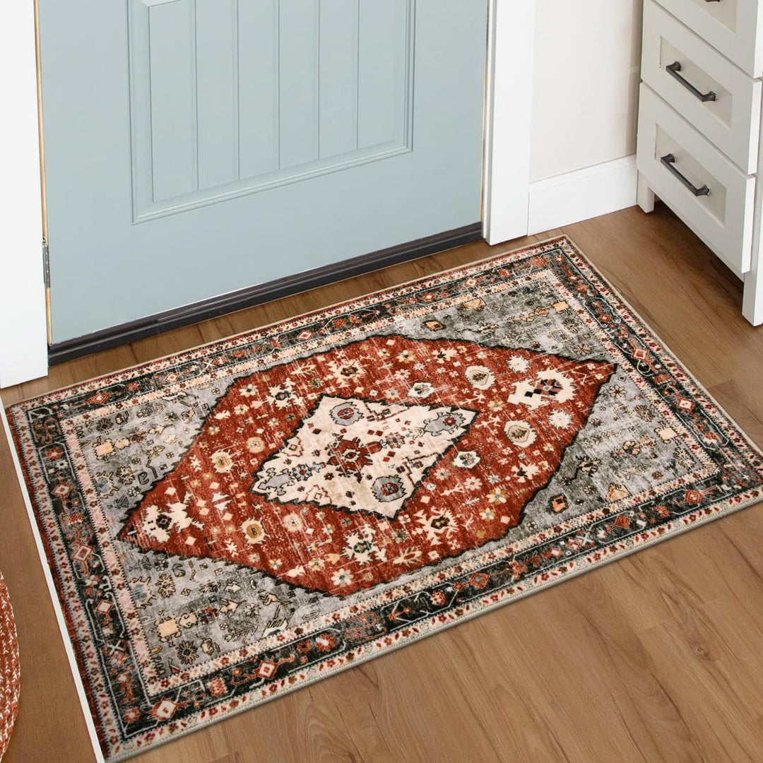 Vintage Floral Patterned Area Rug