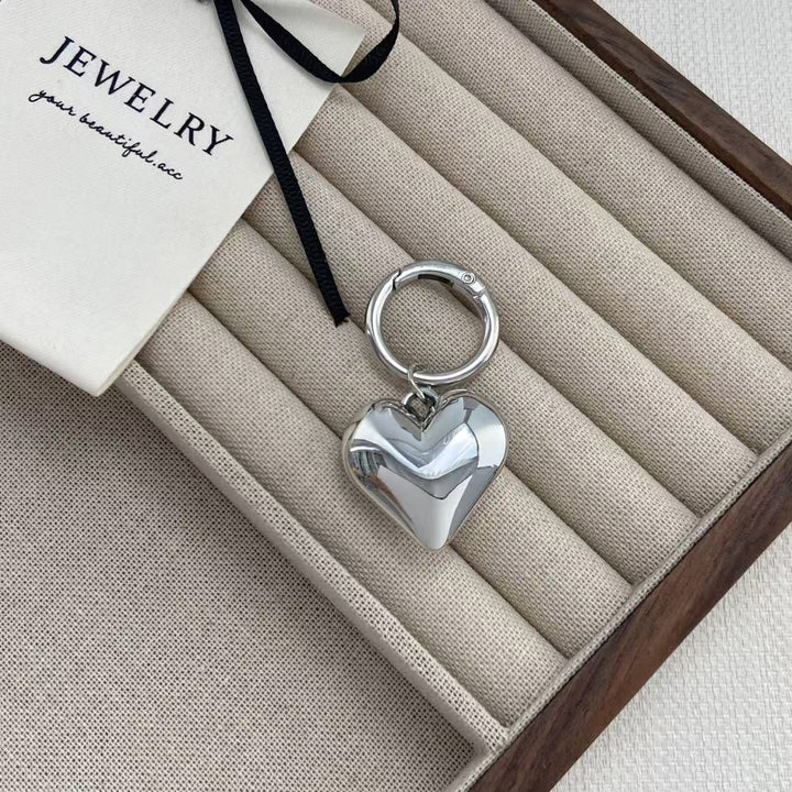 Heart-Shaped Silver Keychain Kalsten