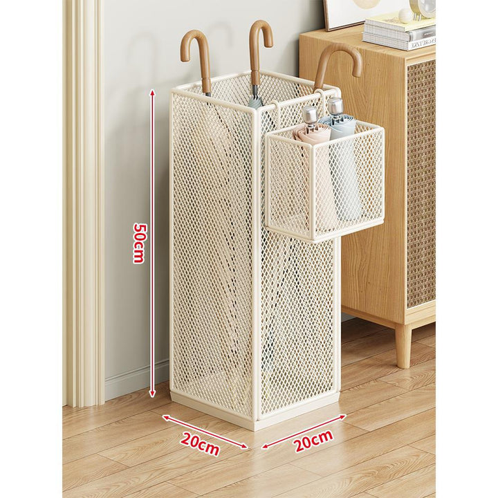 Compact Metal Mesh Umbrella Stand Organizer