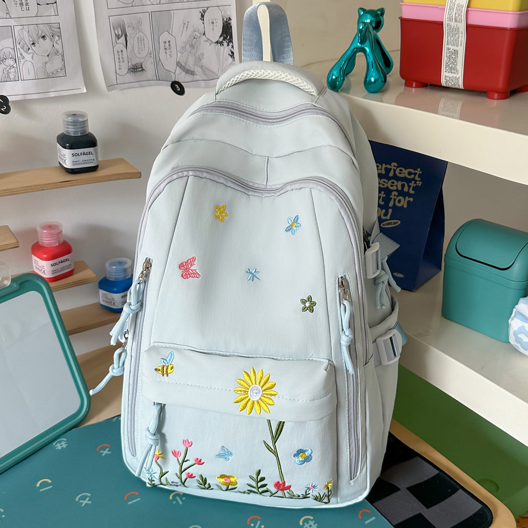 Embroidered Floral Design Backpack Kalsten