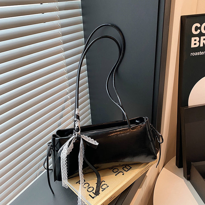 Elegant Lace-Trimmed Handheld Bag