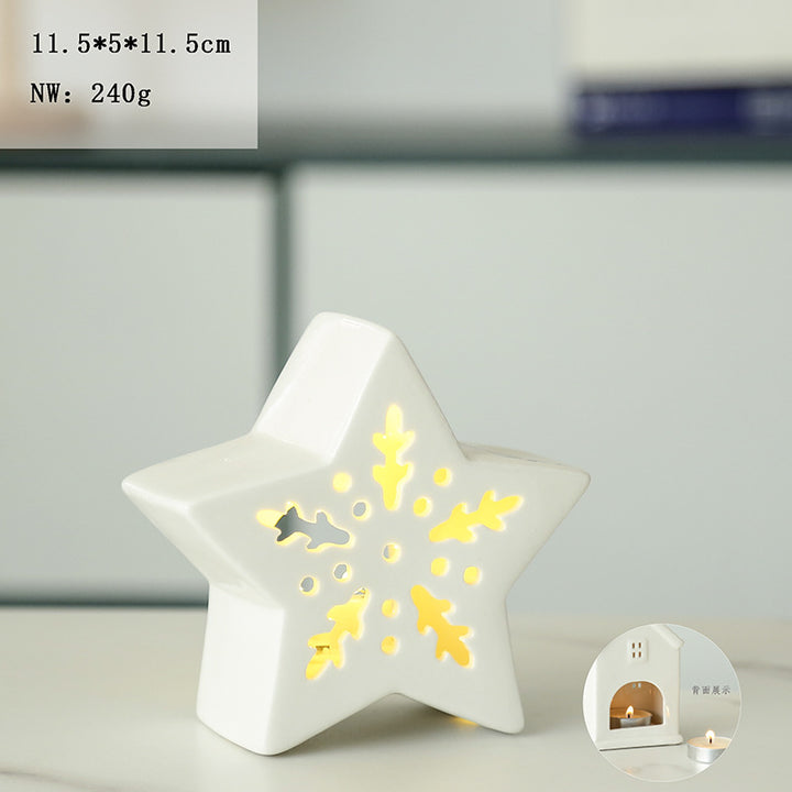 Ceramic House-Shaped Candle Holder Kalsten