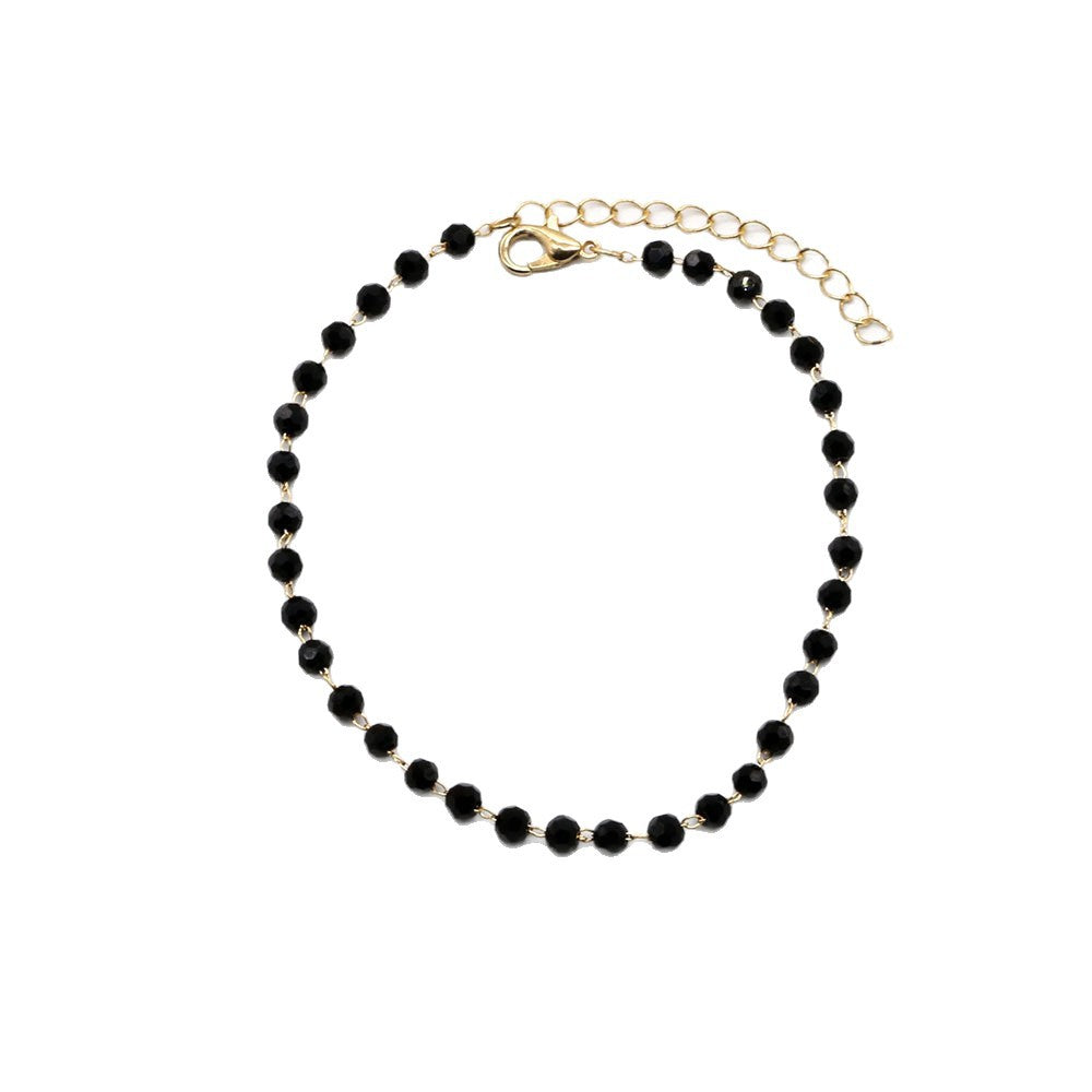 Black Beaded Anklet Kalsten