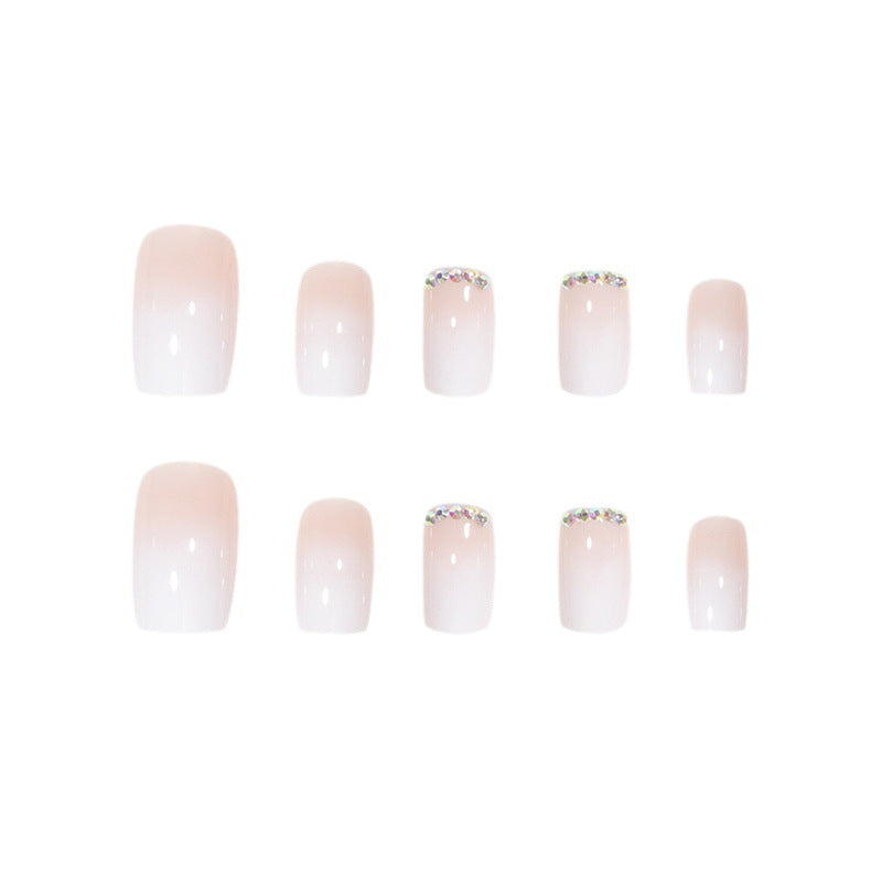 Elegant Rhinestone-Accented Press-On Nail Set