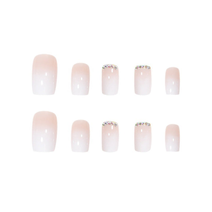 Elegant Rhinestone-Accented Press-On Nail Set