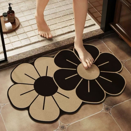Floral Design Bathroom Rug Kalsten