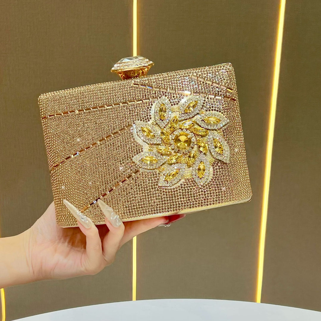 Ornate Rhinestone Evening Clutch