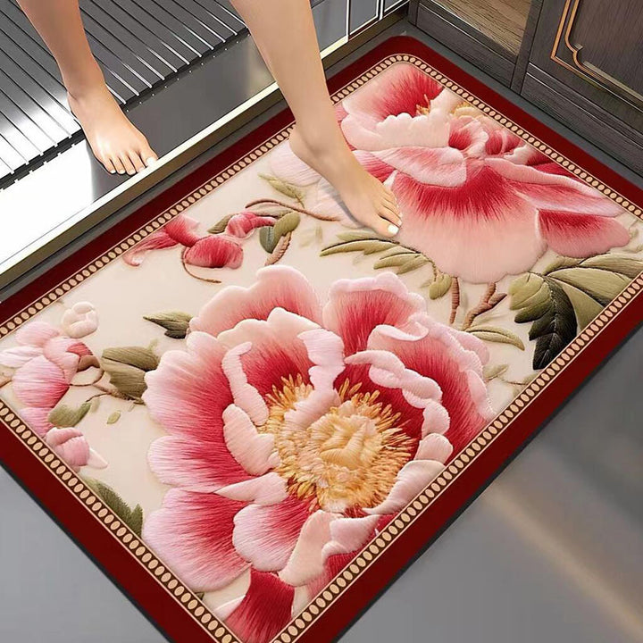 Artistic Floral Bath Mat Kalsten