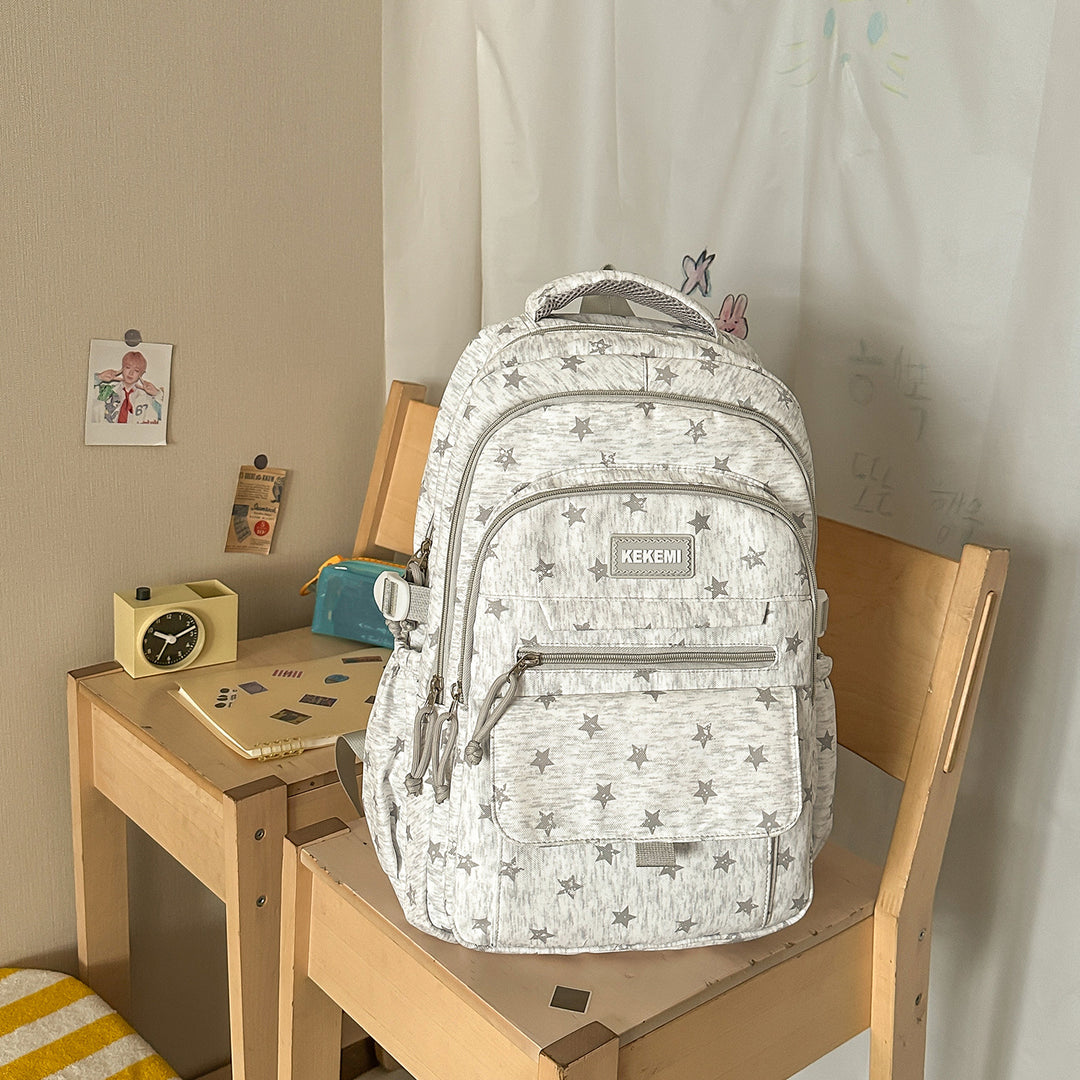 Stylish Star-Printed School Backpack Kalsten