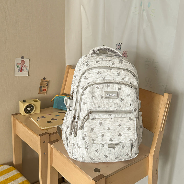 Stylish Star-Printed School Backpack Kalsten