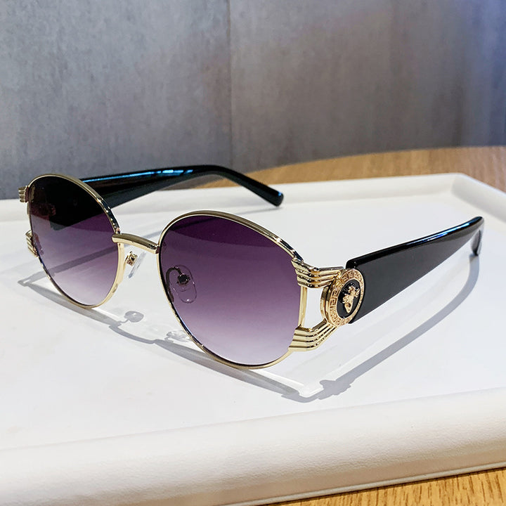 Ladies elegant sunglasses with luxurious metal frame and mirrored lenses Kalsten
