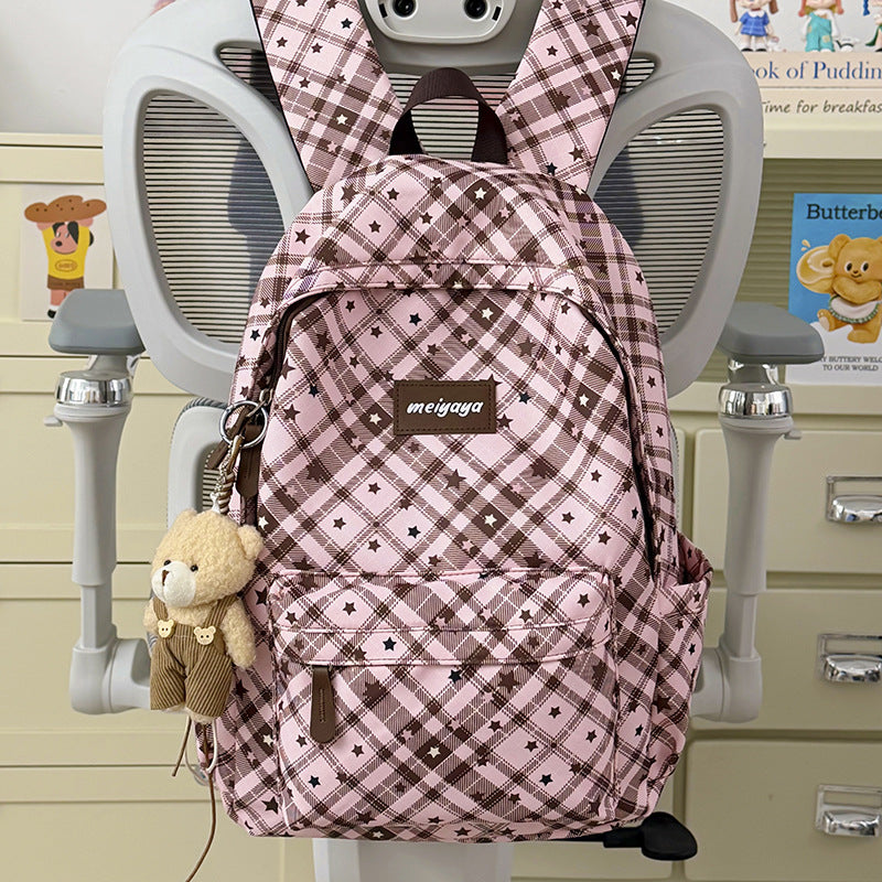 Stylish Lightweight Backpack with Cute Teddy Bear Keychain Kalsten