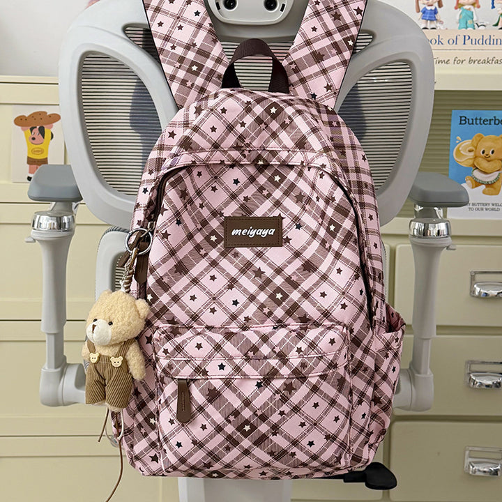 Stylish Lightweight Backpack with Cute Teddy Bear Keychain Kalsten