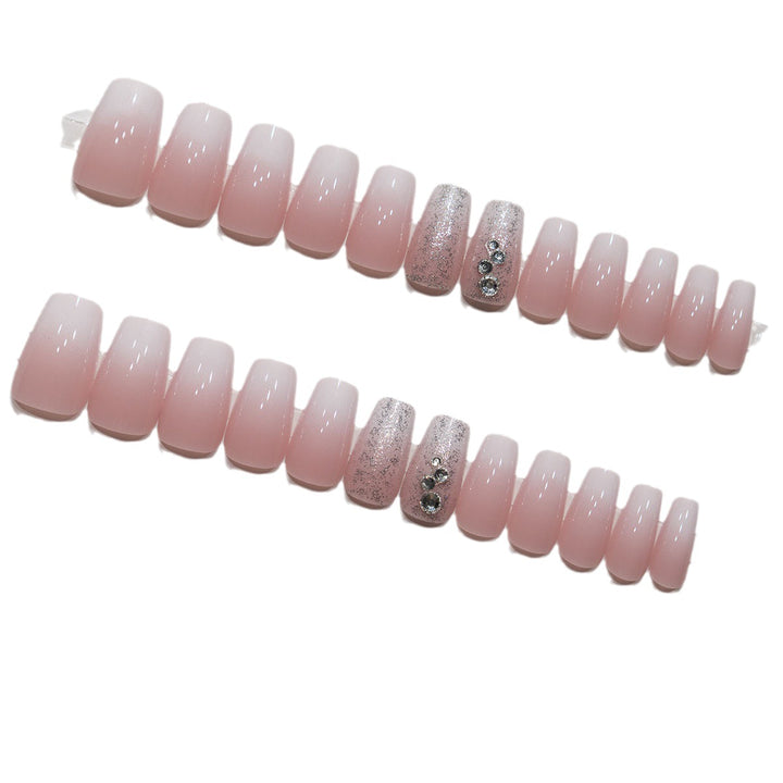 Elegant Ombre Press-On Nail Tips with Rhinestone Accents Kalsten