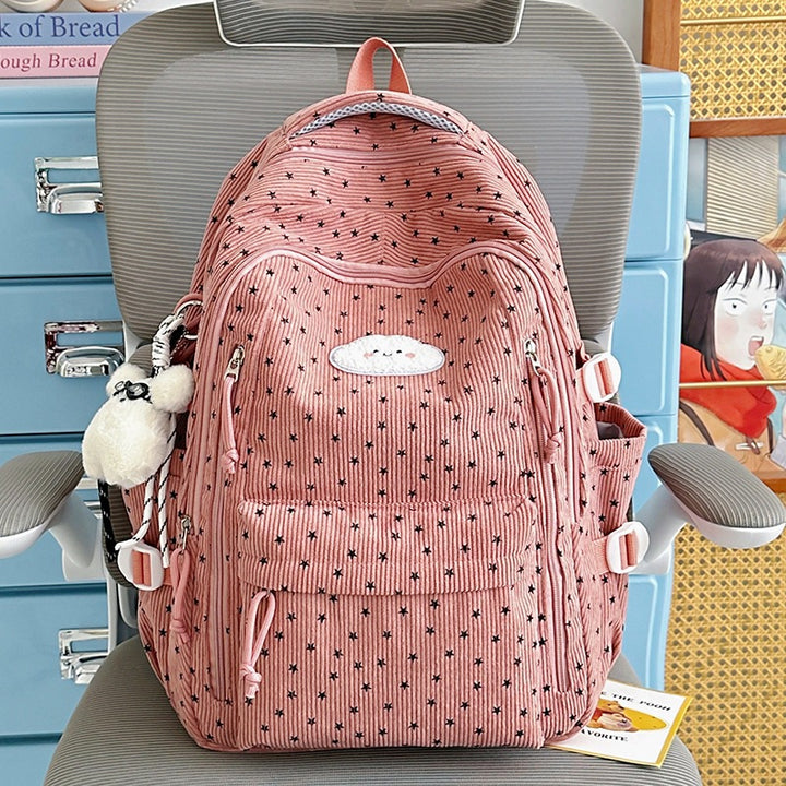 Trendy Star-Embellished Multi-Pocket Backpack Kalsten