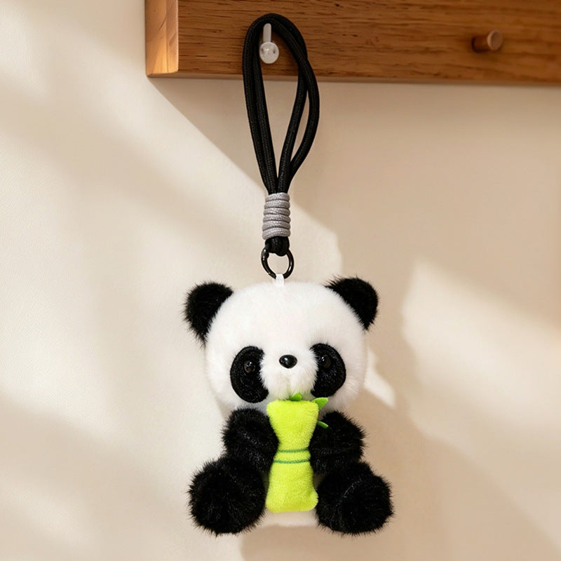 Plush Calico Cat Strawberry Mini Bag Charm Keychain with Soft Rope Loop & Metal Clip Kalsten