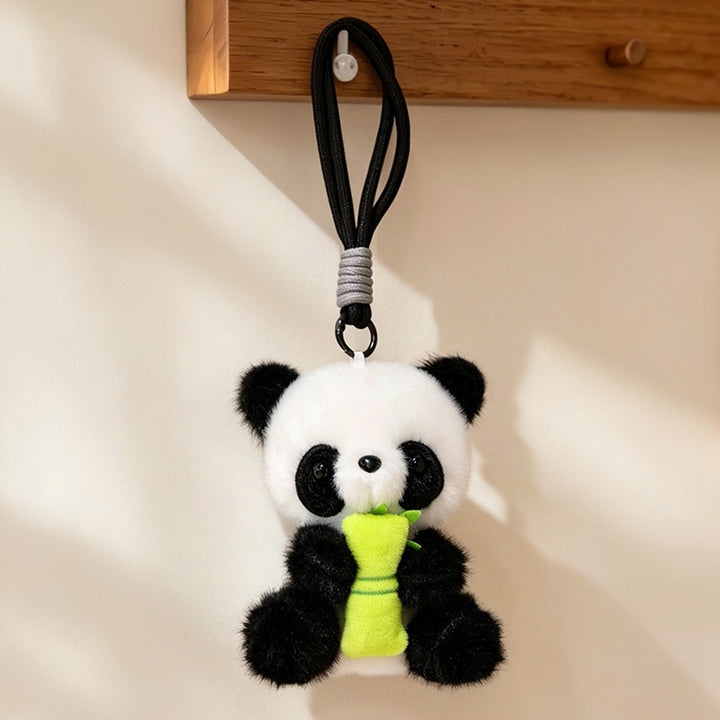 Plush Calico Cat Strawberry Mini Bag Charm Keychain with Soft Rope Loop & Metal Clip Kalsten