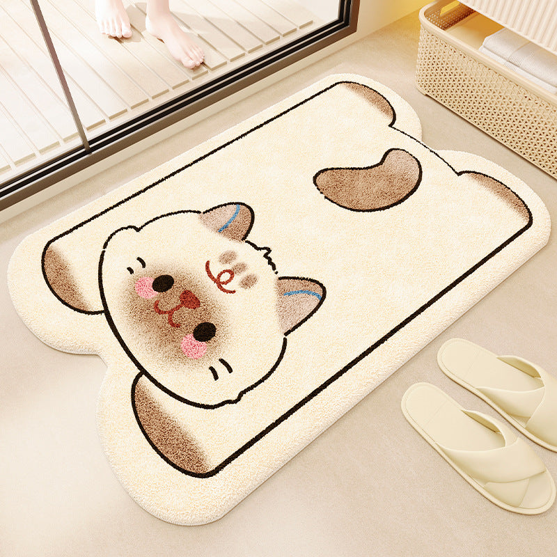 Panda-Themed Plush Bath Mat for Bathroom