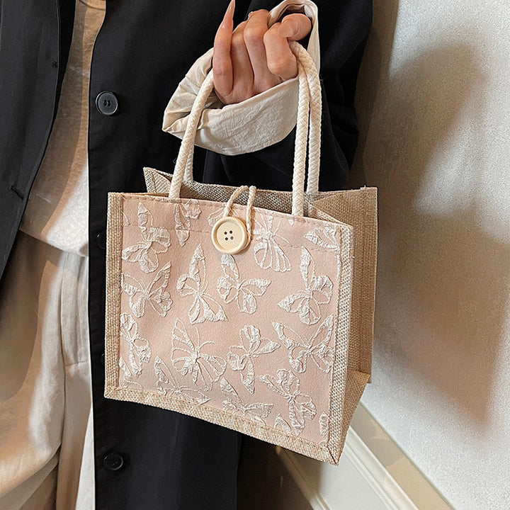 Butterfly Embroidered Fabric Tote