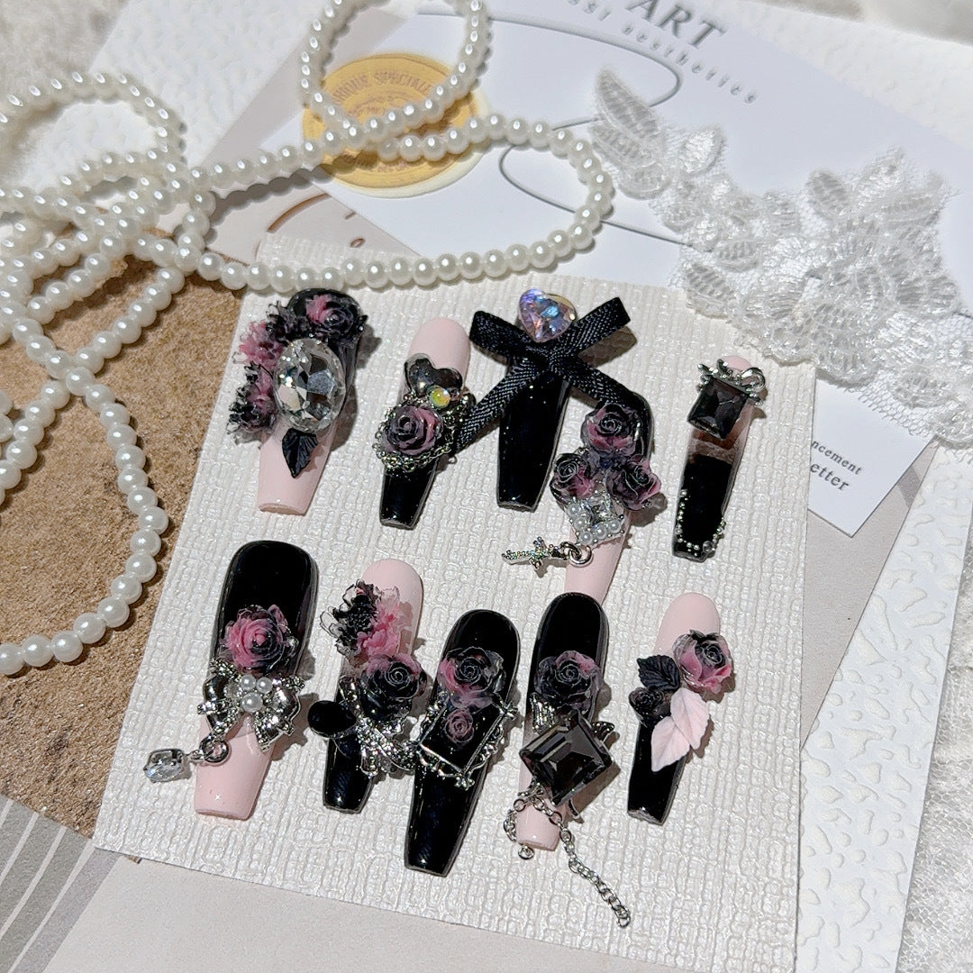 Elegant Decorative Press-On Nail Set