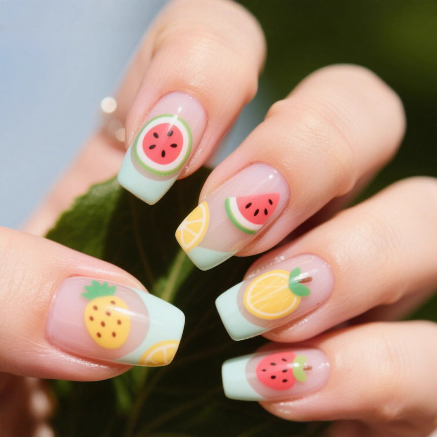 Fun Fruit-Themed Acrylic Nail Art Kalsten