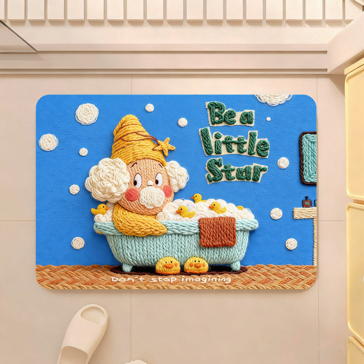 Playful Cartoon Character Shaped Bath Mat