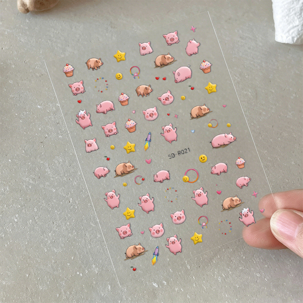 Cute Elephant Nail Art Stickers