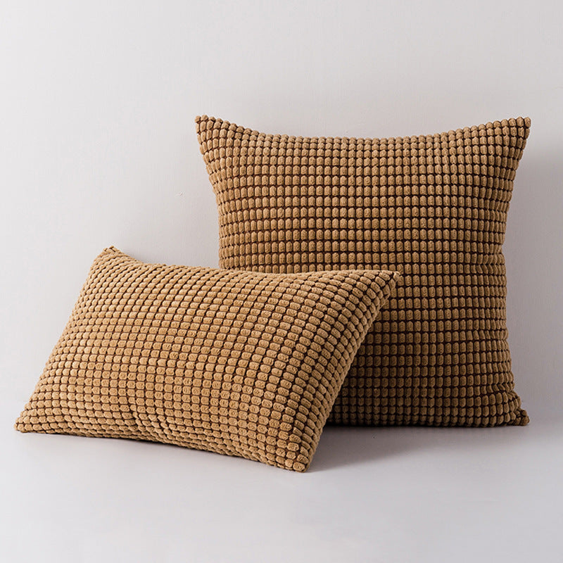 Decorative Waffle-Texture Velvet Throw Pillow Cover
