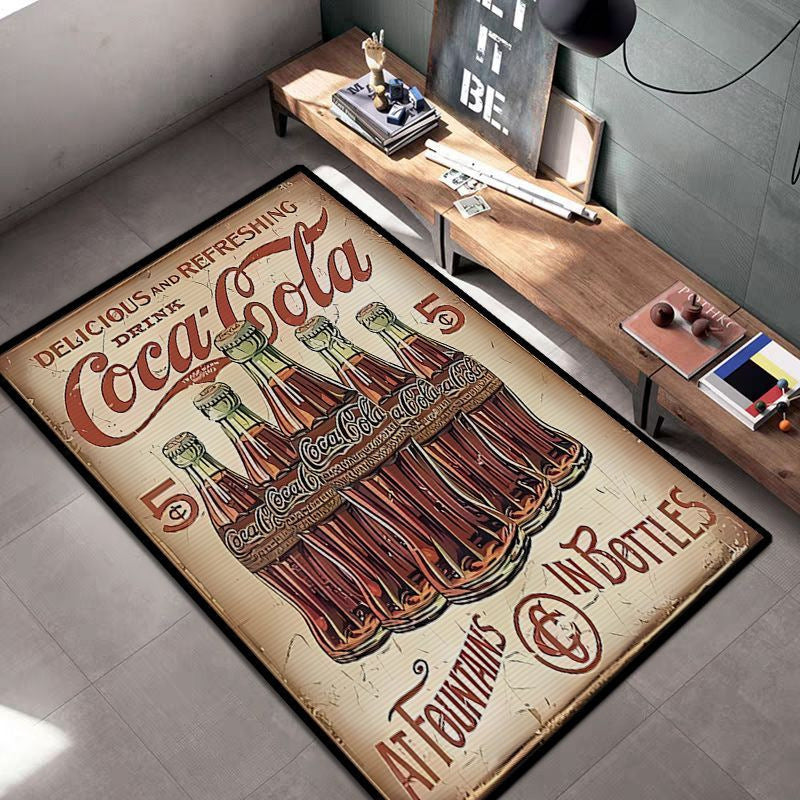 Vintage Whiskey-Themed Area Rug