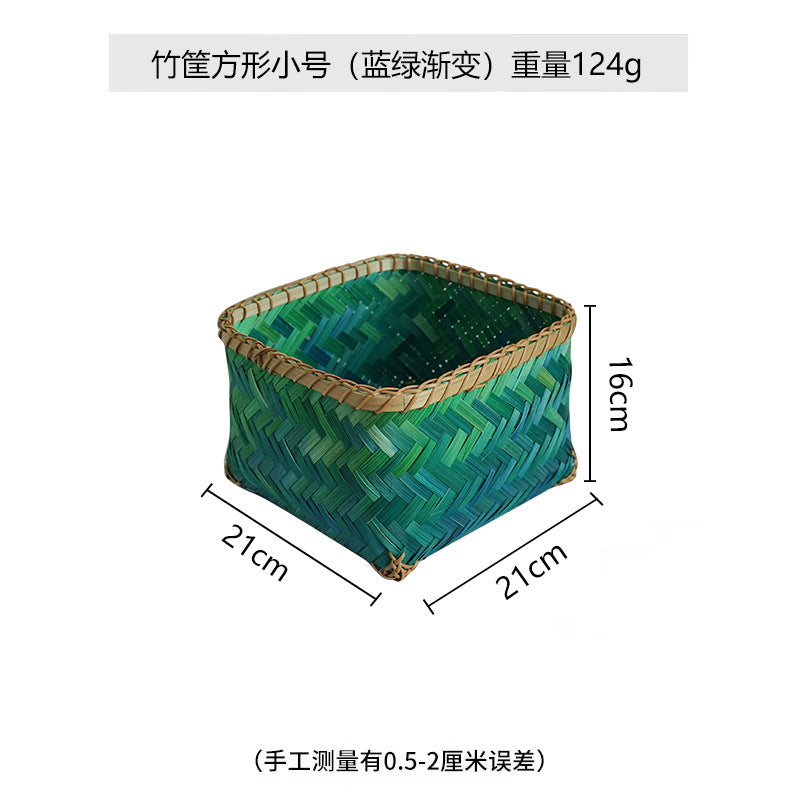 Women's square storage basket made of handwoven natural material Kalsten