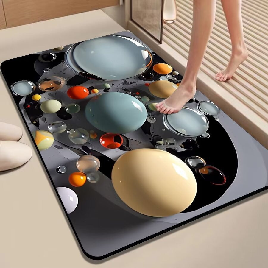 Colorful Pebble-Themed Floor Mat Kalsten
