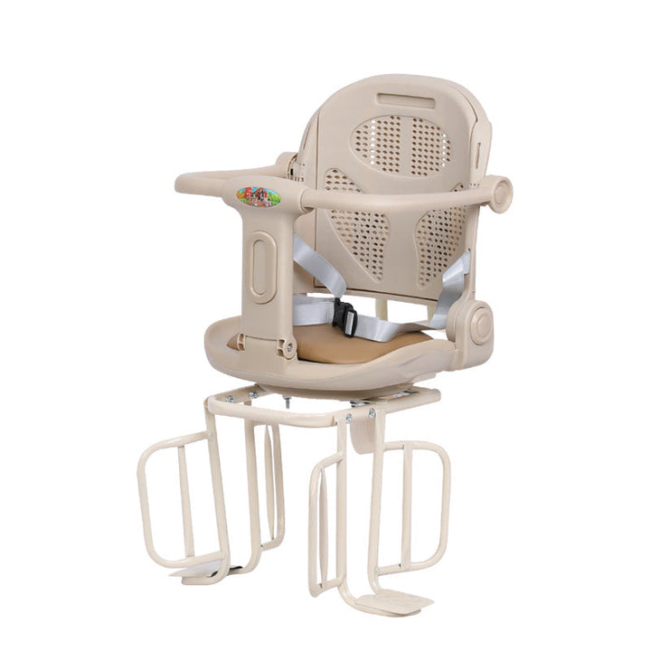 rear-mounted toddler bicycle seat with padded ergonomic backrest adjustable footrests and secure harness Kalsten