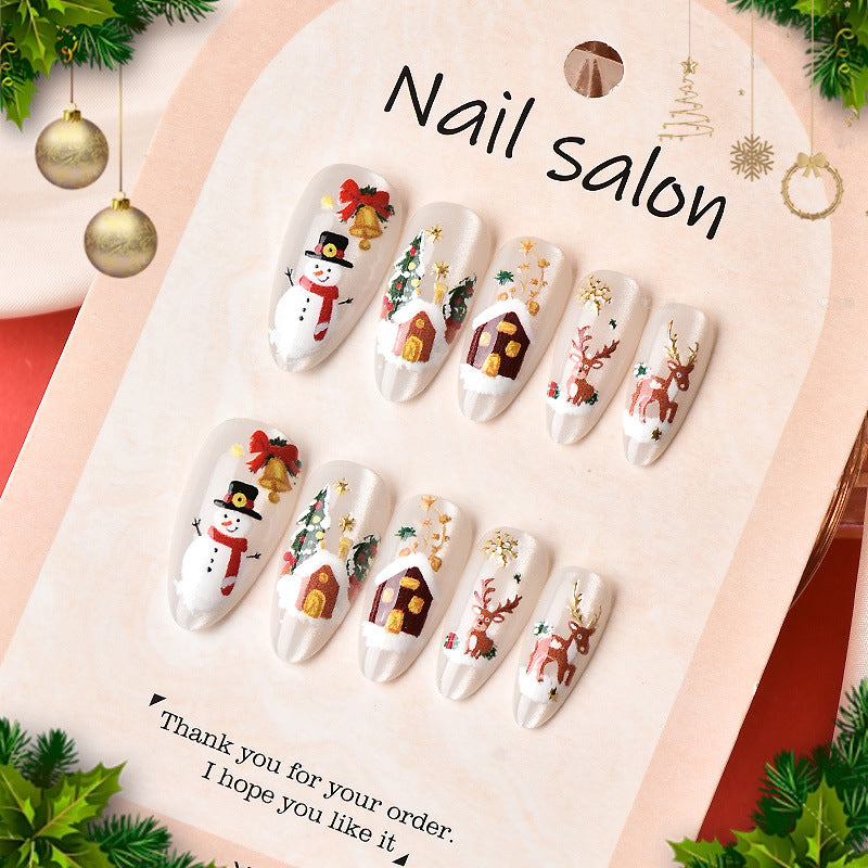 Christmas-Themed Press-On Nail Art Set