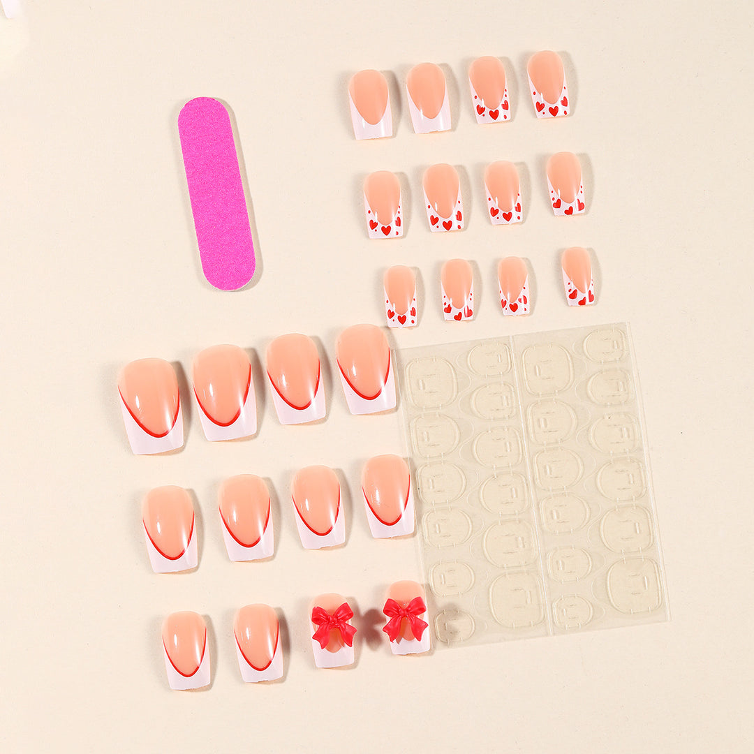 Romantic Heart-Accent Nail Art Extensions Kalsten