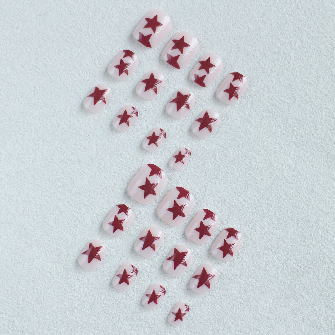 Star-Themed Acrylic Nail Art