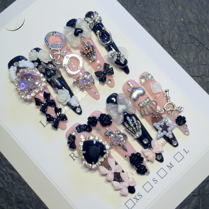 Decorative Gothic-Themed Press-On Nails