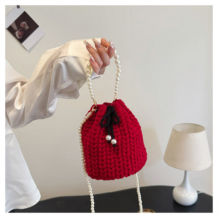 Stylish Knitted Bucket Handbag