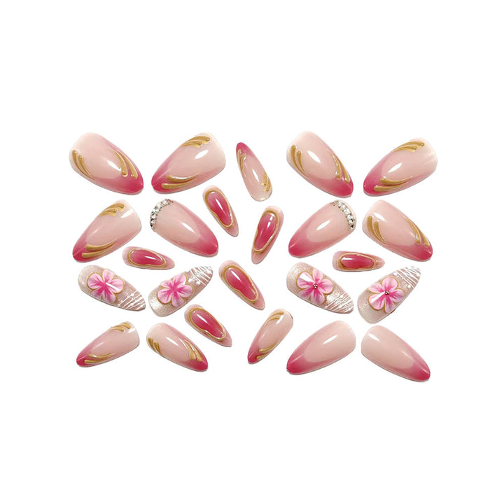 Artificial nails with floral and glamorous accents Kalsten