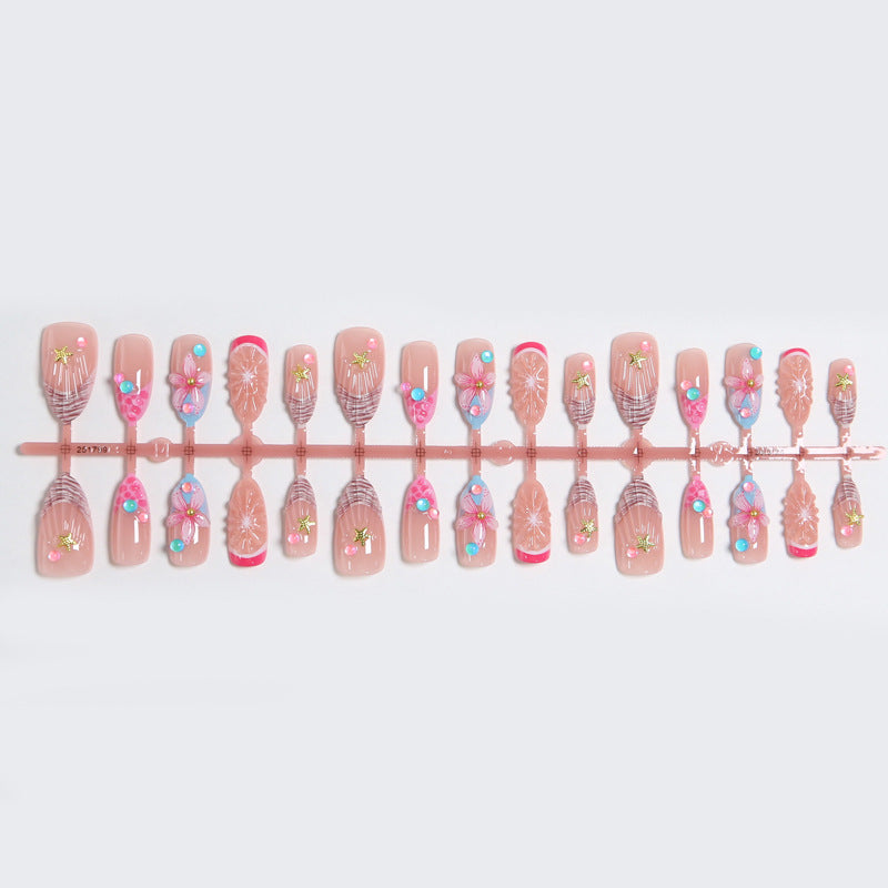 Artificial nails with colorful decorations Kalsten