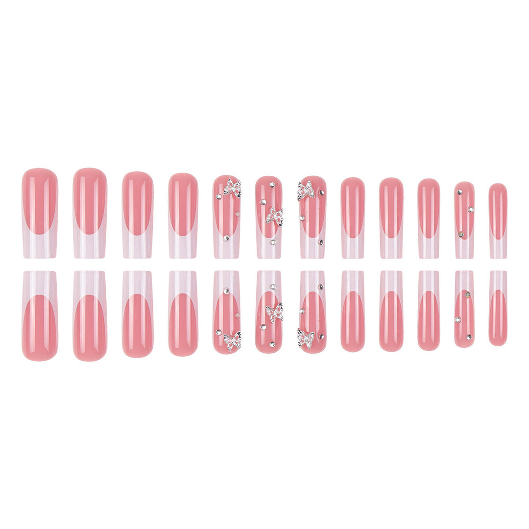 Elegant Butterfly-Embellished Press-On Nails Kalsten