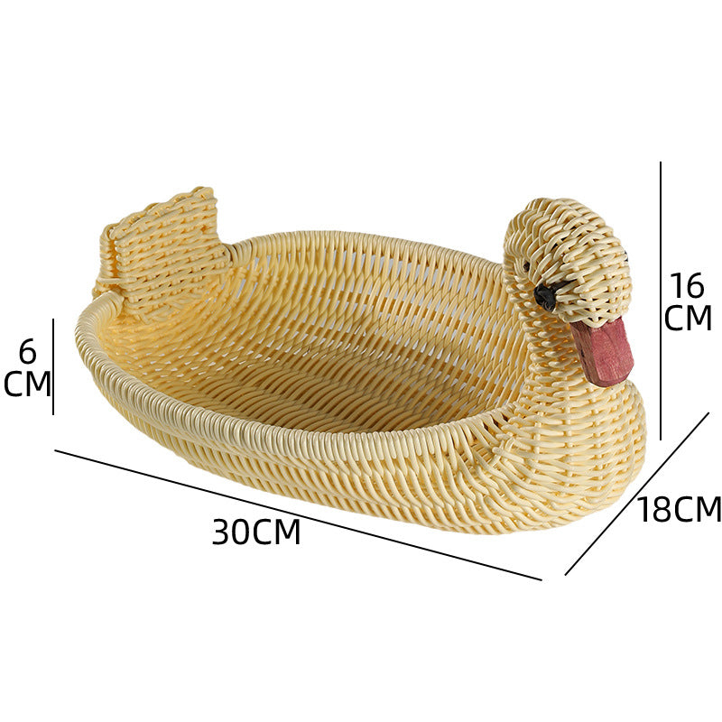Unisex Braided Decoration Basket in Duck Shape Kalsten