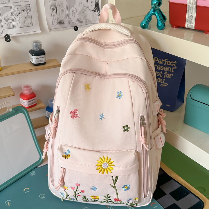 Embroidered Floral Design Backpack Kalsten