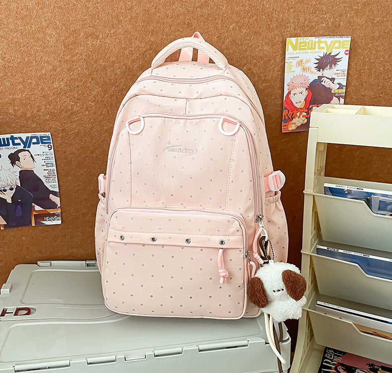 Stylish Multi-Pocket Backpack with Cute Accessories Kalsten