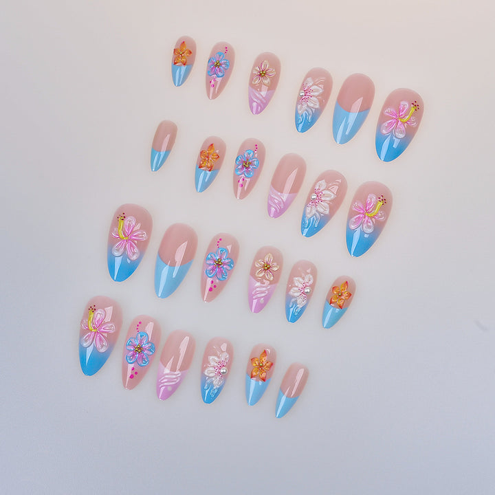 Artistic Floral-Designed Press-On Nail Set Kalsten